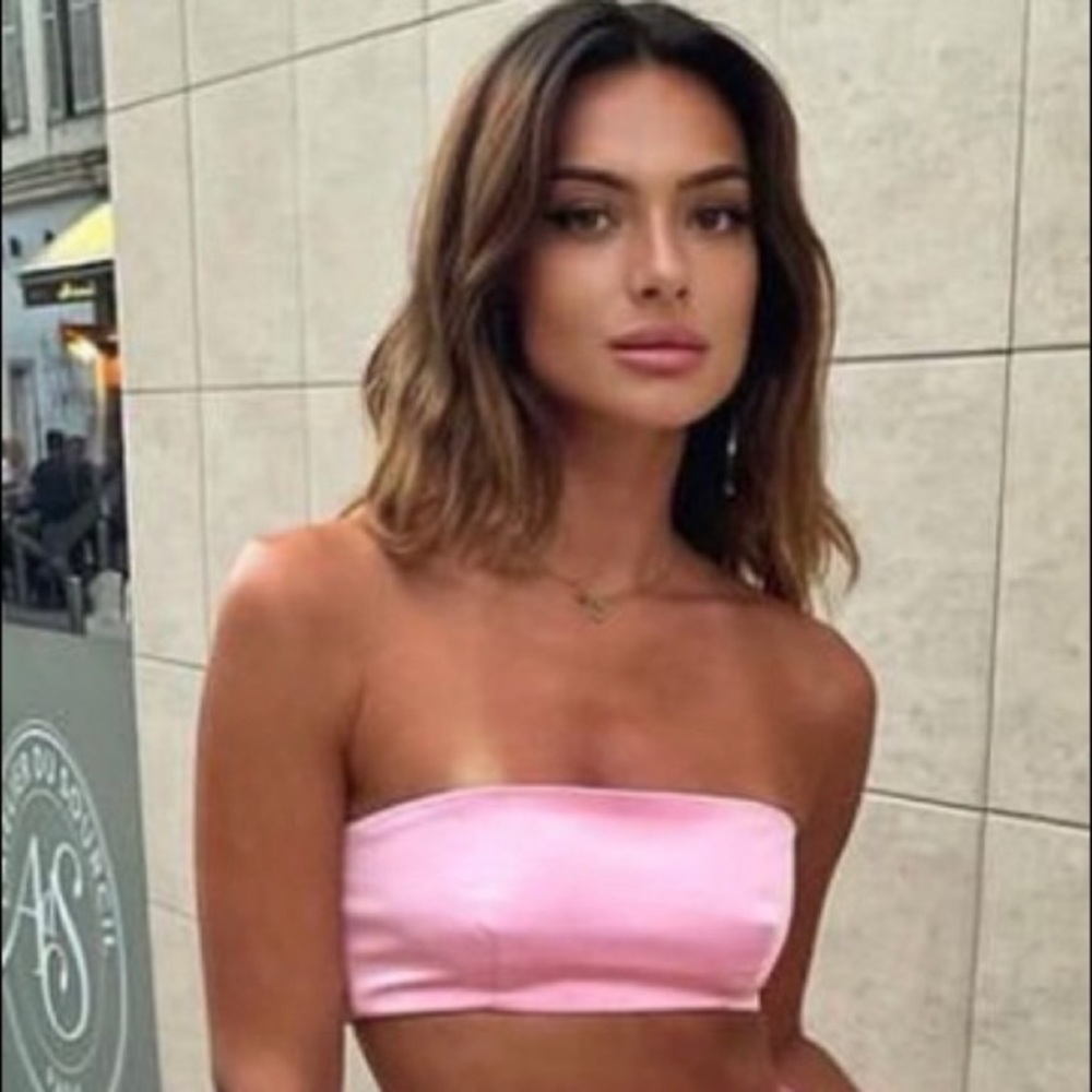 Zara Pink Strapless Bandeau Tank Top